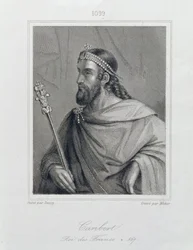 Caribert ou Charibert (d.567) Rei dos Francos, gravado por Weber